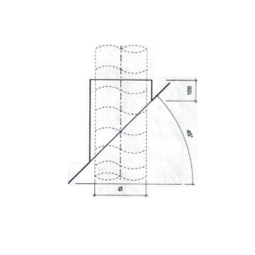 Dakdoorvoer plat dak 45° Ø 160mm type DD