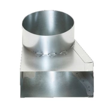 Lepelhoek enkel Links 220mm x 80mm aansluiting Ø150mm (Rechthoekig)  