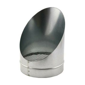 Uitblaasstuk met gaas voor spirobuis 100mm Ø