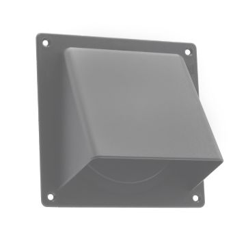 Gevelklep met terugslagklep - Ø100 en Ø125 mm - 110 x 54 mm - grijs
