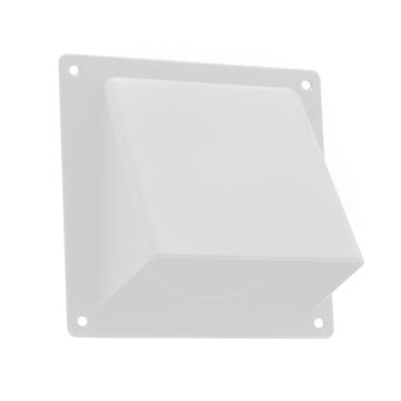 Gevelklep met terugslagklep - Ø100 en Ø125 mm - 110 x 54 mm - wit