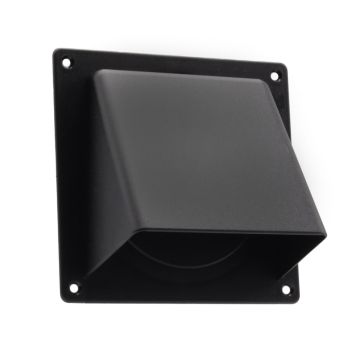 Gevelklep met terugslagklep - Ø100 en Ø125 mm - 110 x 54 mm - zwart