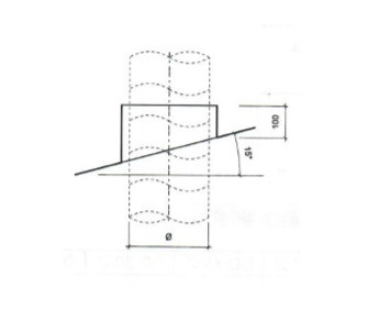 Dakdoorvoer plat dak 15° Ø 355mm type DD