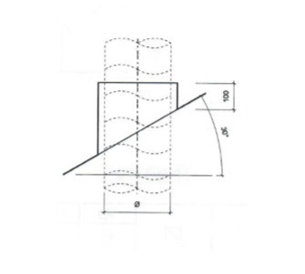 Dakdoorvoer plat dak 30° Ø 80mm type DD