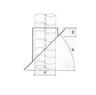 Dakdoorvoer plat dak 45° Ø 125mm type DD