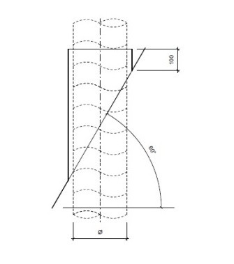 Dakdoorvoer plat dak 60° Ø 450mm type DD