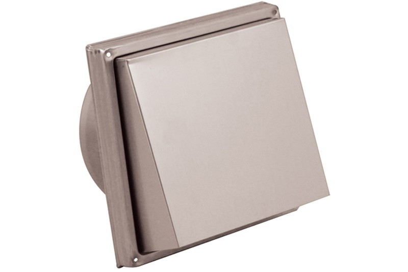 RVS Buitenrooster Ø 125mm |182x182mm | schuine kap 
