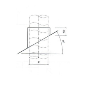 Dakdoorvoer plat dak 30° Ø 100mm type DD