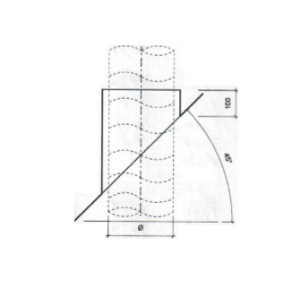 Dakdoorvoer plat dak 45° Ø 100mm type DD