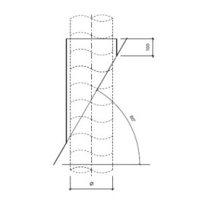 Dakdoorvoer plat dak 60° Ø 80mm type DD