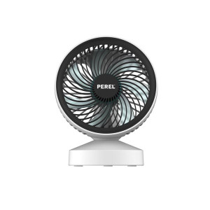 Design ventilator met USB-aansluiting - oplaadbaar - wit/zwart