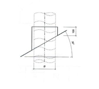 Dakdoorvoer plat dak 30° Ø 100mm type DD