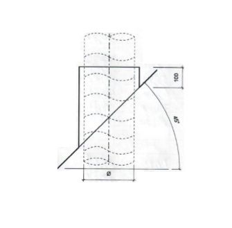 Dakdoorvoer plat dak 45° Ø 250mm type DD
