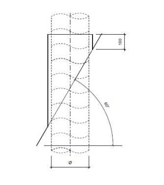 Dakdoorvoer plat dak 60° Ø 125mm type DD