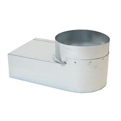 Lepelhoek enkel symmetrisch 300mm x 80mm aansluiting Ø180mm (Rechthoekig)