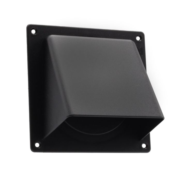 Gevelklep met terugslagklep - Ø100 en Ø125 mm - 110 x 54 mm - zwart